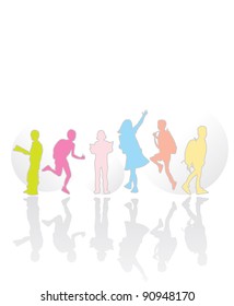 children silhouettes