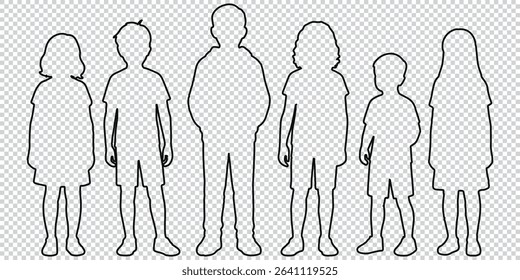 Children silhouettes standing eps 10
