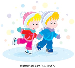 Children skating