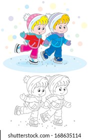 Children skating