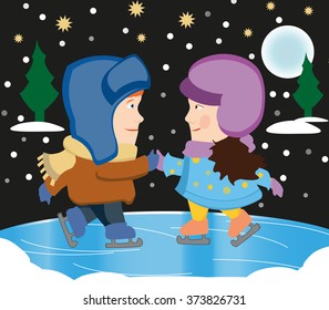 Children skating.