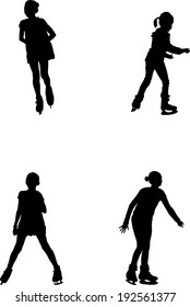 Children skating on ice