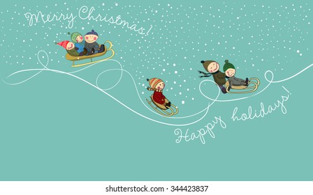 Children sledding