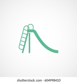 Children Slide Green Flat Icon On White Background