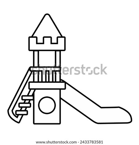 Children slide with ladder in flat style isolated on white background.
