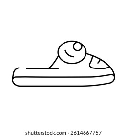 children slippers line icon vector. children slippers sign. isolated contour symbol black illustration