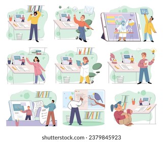 Children with smartphone. Vector illustration. Elementary school children are mastering use smartphones and integrating them into their daily lives The children with smartphone concept illustrates