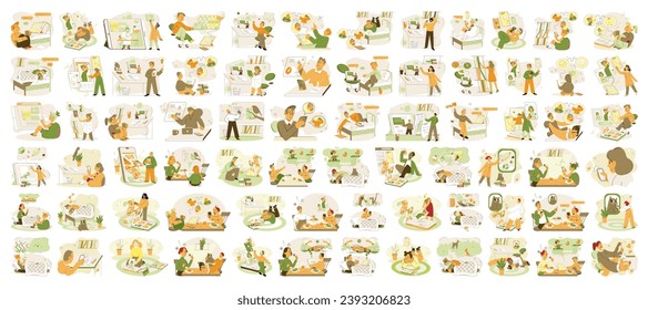 Children with smartphone. Vector illustration. Children nowadays are often seen with smartphones in their hands The use technology has become prevalent among school kids Smartphones have become