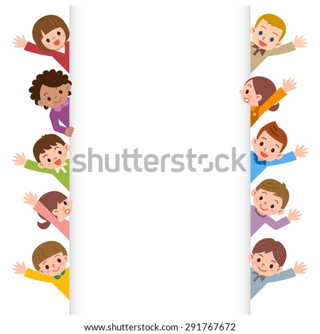 Children smile waving