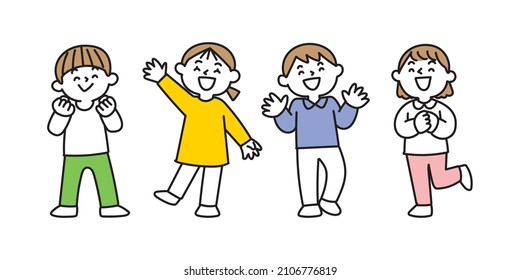 Children smiling and excited through their friends