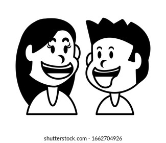 children smiling on white background vector illustration design