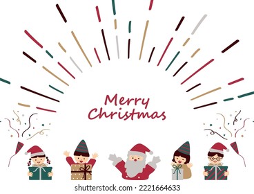 children and Snta claus enjoying Christmas party 