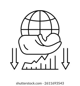 children social problem line icon vector. children social problem sign. isolated contour symbol black illustration