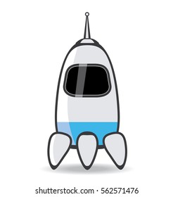 children space ship funny EPS 8 illustration

