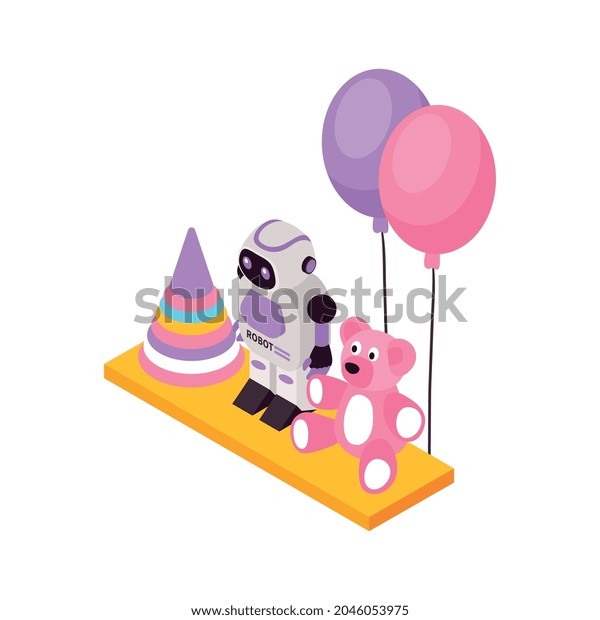 Children Stacking Toy Robot Teddy Bear Stock Vector (Royalty Free