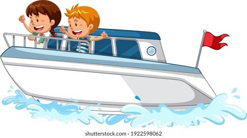 Children Float By Ocean Liner Cartoon Stock Vector (Royalty Free ...