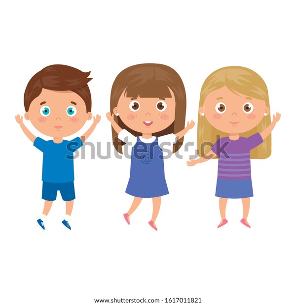 Children Standing On White Background Vector Stock Vector (Royalty Free ...