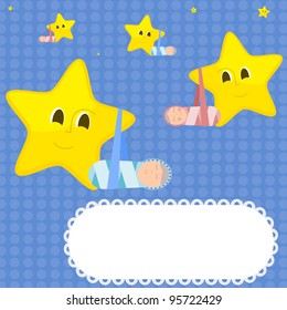 Children and stars. Vector