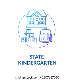 Children state kindergarten concept icon. Toddlers care and development. Preschoolers. Early childhood education idea thin line illustration. Vector isolated outline RGB color drawing