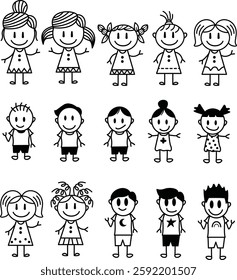 Children Stick Figure Set Bundle