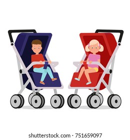 Children in the stroller.