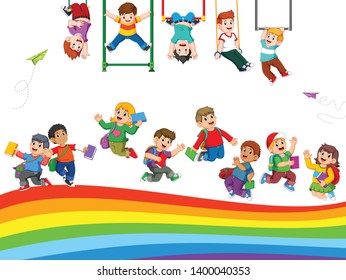 the children and student activity when they are playing together