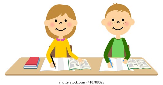 Children Study Stock Vector (Royalty Free) 418793248