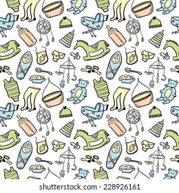 Children stuff pattern pastel color
