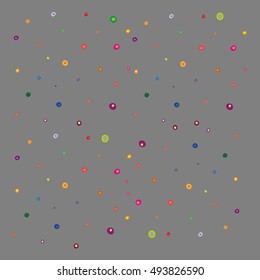Children style drawing of dotted background. Spot pattern background with colorful  balls or dots. Vector Illustration