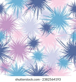Children style floral doodle background, funny basic nature shapes wallpaper. Contemporary art seamless texture in hand-drawn style. Flowers, lines and dots.