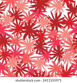 Children style floral doodle background, funny basic nature shapes wallpaper. Cherry blossoms.