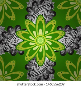 Children style. Seamless vector background with flowers. Colour Spring Theme seamless pattern Background. Flat Flower Elements Design.