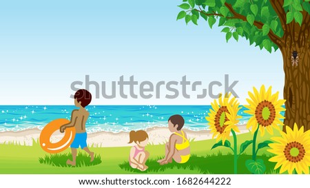 Children in the summer beach
