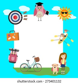 Children in the summer camp background