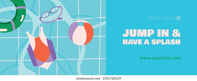 Children Swimming Lessons. swimming classes background. swimming training concept. Vector Illustration. Poster, Banner, Flyer, Template. social media post. Swimming lesson promotion poster. Coaching.