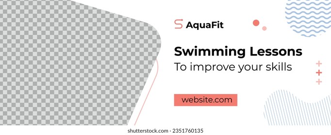 Niños Nadando Lecciones. clases de natación de fondo. concepto de entrenamiento de natación. Ilustración vectorial. Cartel, cartel, volante, plantilla. publicación en medios sociales. Cartel de promoción de clases de natación. Coaching.