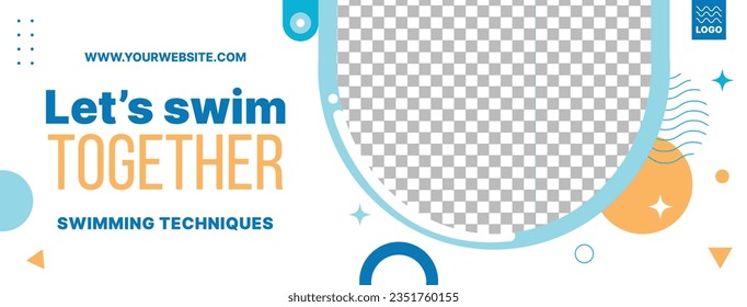 Children Swimming Lessons. swimming classes background. swimming training concept. Vector Illustration. Poster, Banner, Flyer, Template. social media post. Swimming lesson promotion poster. Coaching.