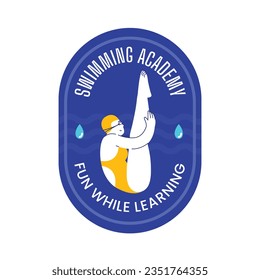 Children Swimming Lessons. swimming classes background. swimming training concept. Vector Illustration. Poster, label, Sticker, Template. social media post. Swimming lesson promotion poster. Coaching.