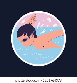 Children Swimming Lessons. swimming classes background. swimming training concept. Vector Illustration. Poster, label, Sticker, Template. social media post. Swimming lesson promotion poster. Coaching.