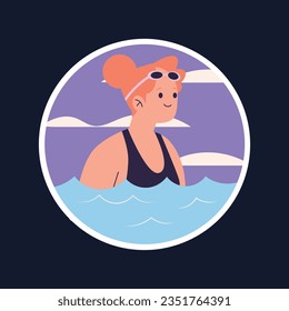 Children Swimming Lessons. swimming classes background. swimming training concept. Vector Illustration. Poster, label, Sticker, Template. social media post. Swimming lesson promotion poster. Coaching.