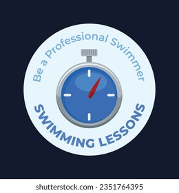 Children Swimming Lessons. swimming classes background. swimming training concept. Vector Illustration. Poster, label, Sticker, Template. social media post. Swimming lesson promotion poster. Coaching.