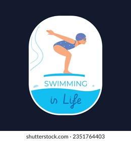 Children Swimming Lessons. swimming classes background. swimming training concept. Vector Illustration. Poster, label, Sticker, Template. social media post. Swimming lesson promotion poster. Coaching.