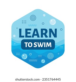 Niños Nadando Lecciones. clases de natación de fondo. concepto de entrenamiento de natación. Ilustración vectorial. Cartel, etiqueta, pegatina, plantilla. publicación en medios sociales. Cartel de promoción de clases de natación. Coaching.