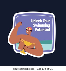 Children Swimming Lessons. swimming classes background. swimming training concept. Vector Illustration. Poster, label, Sticker, Template. social media post. Swimming lesson promotion poster. Coaching.