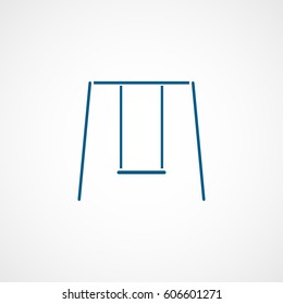 Children Swing Blue Flat Icon On White Background