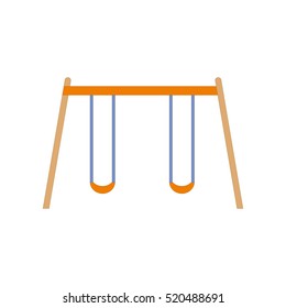 Children swing on isolated white background. Vector illustration for app