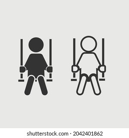 Signo de ilustración de icono de vector de oscilación para web y diseño