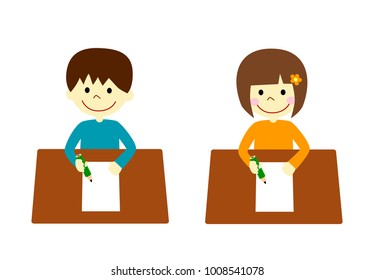 Children taking the exam