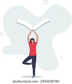 Children talent and creativity.character reading a book.flat design.illustration with people.