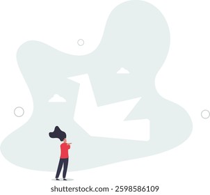 Children talent and creativity.paper crafts origami concept.flat character life .